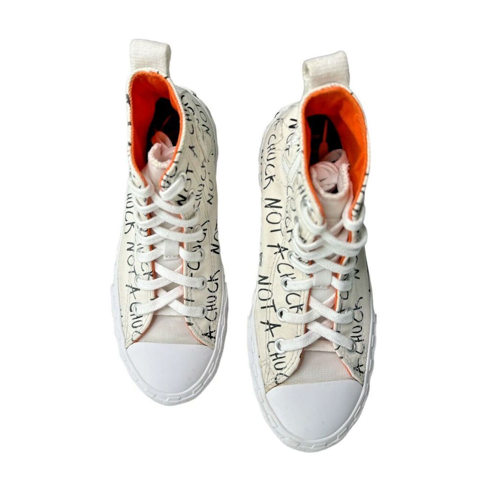 CONVERSE Not‎ A Chuck Youth White Canvas Sneakers 373170C Size 2
